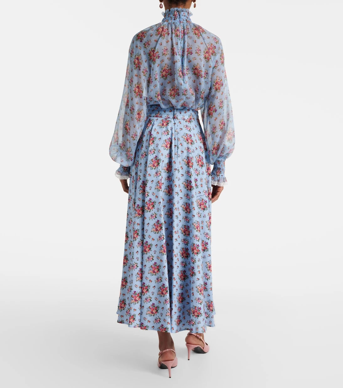 Dolce&Gabbana - Floral silk-blend midi skirt