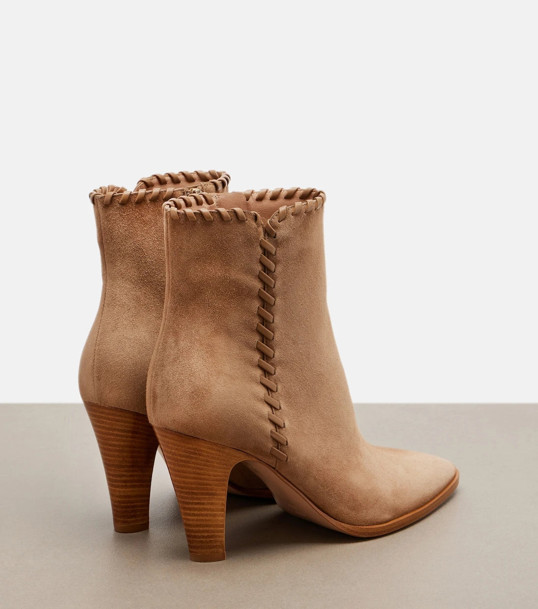Gianvito Rossi - Leather-trimmed suede ankle boots