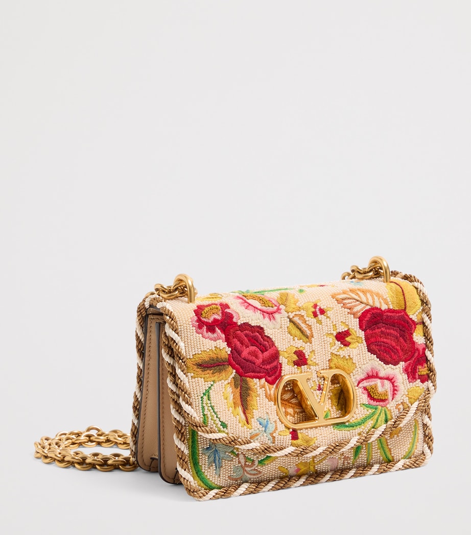 Small Silk Embellished Vain Shoulder Bag
