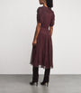 Ulla Johnson Burgundy Silk Ruffled Nan Midi Dress