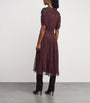 Burgundy Silk Ruffled Nan Midi Dress