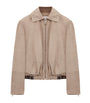 LOEWE Beige Suede Buckled Shirt Jacket