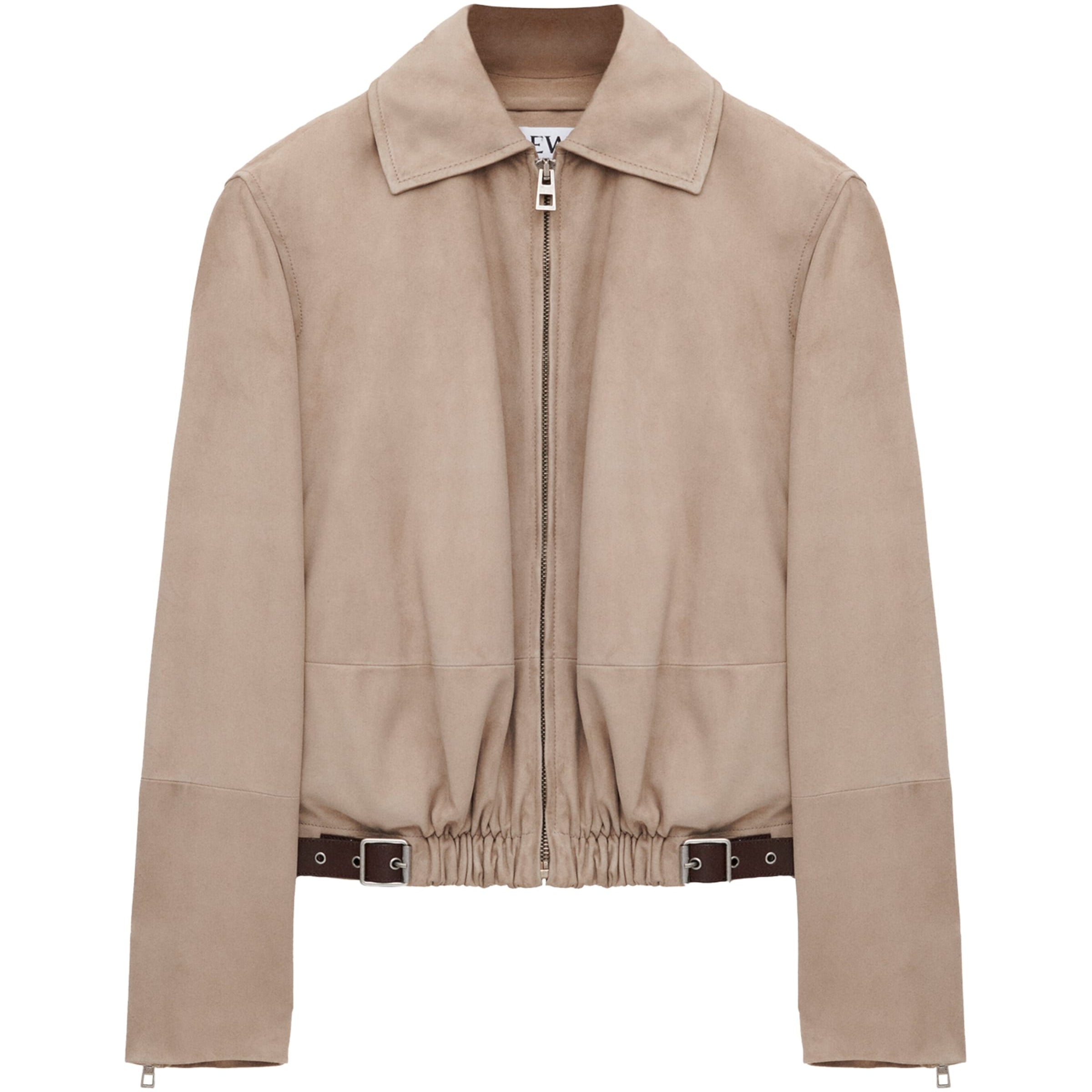 LOEWE Beige Suede Buckled Shirt Jacket