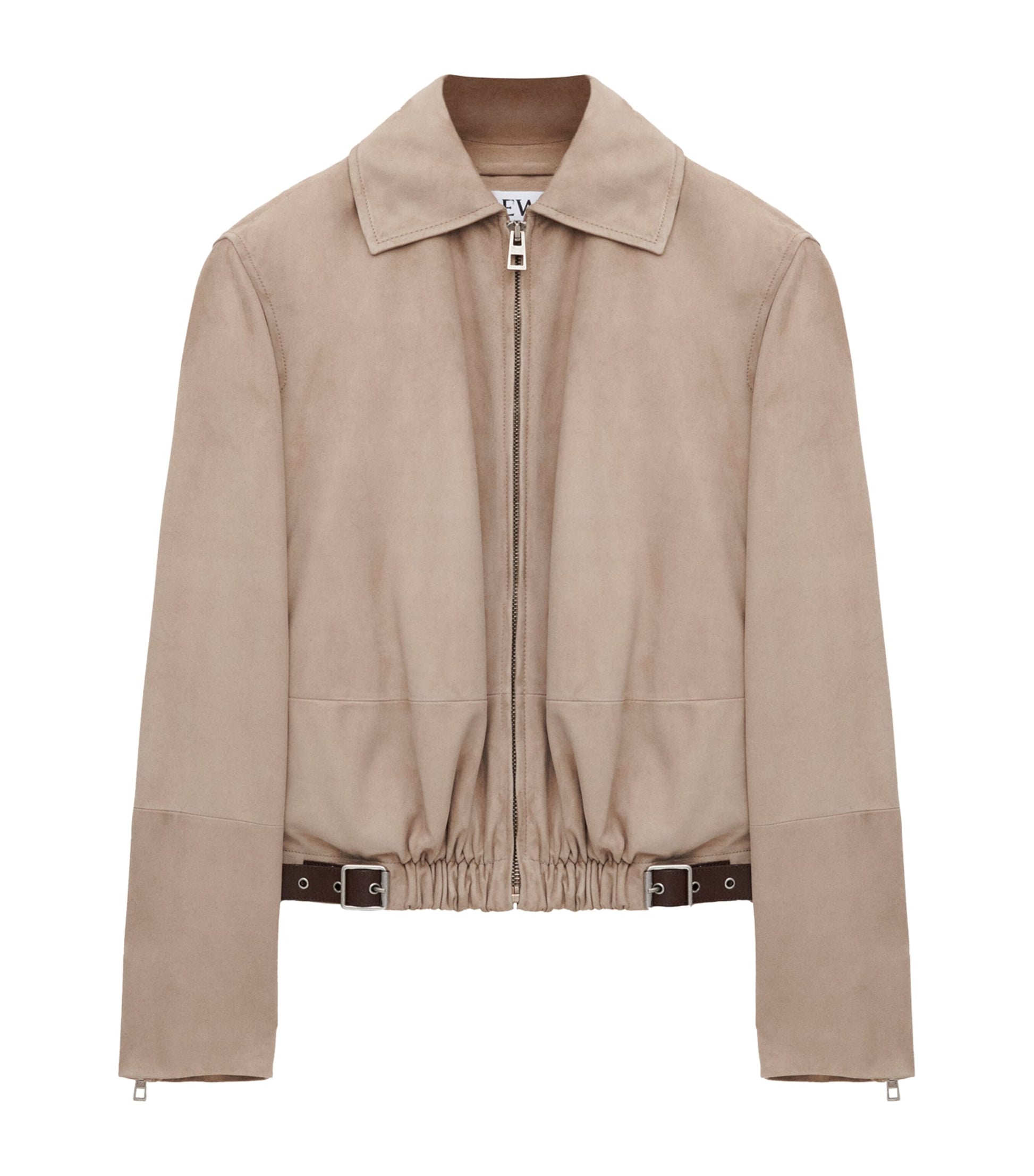 LOEWE Beige Suede Buckled Shirt Jacket