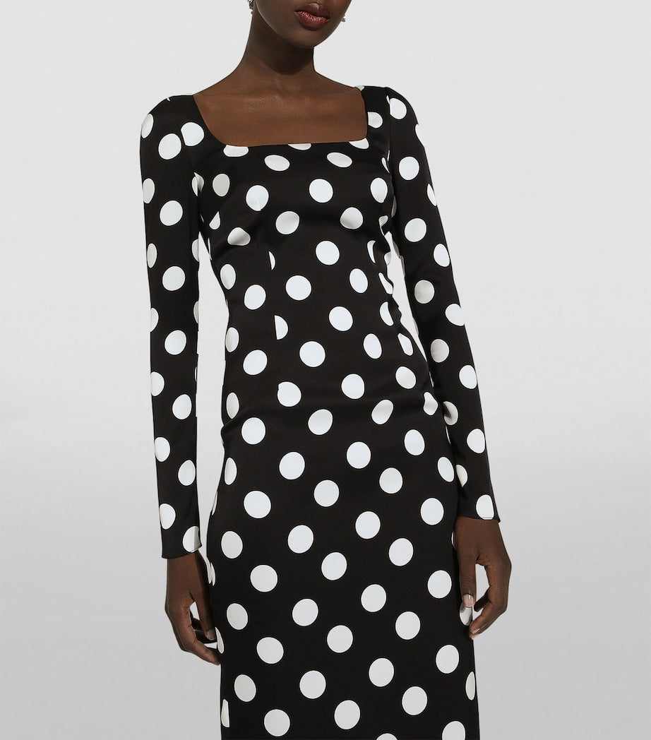 Dolce & Gabbana Multi Silk Polka-Dot Bodycon Dress