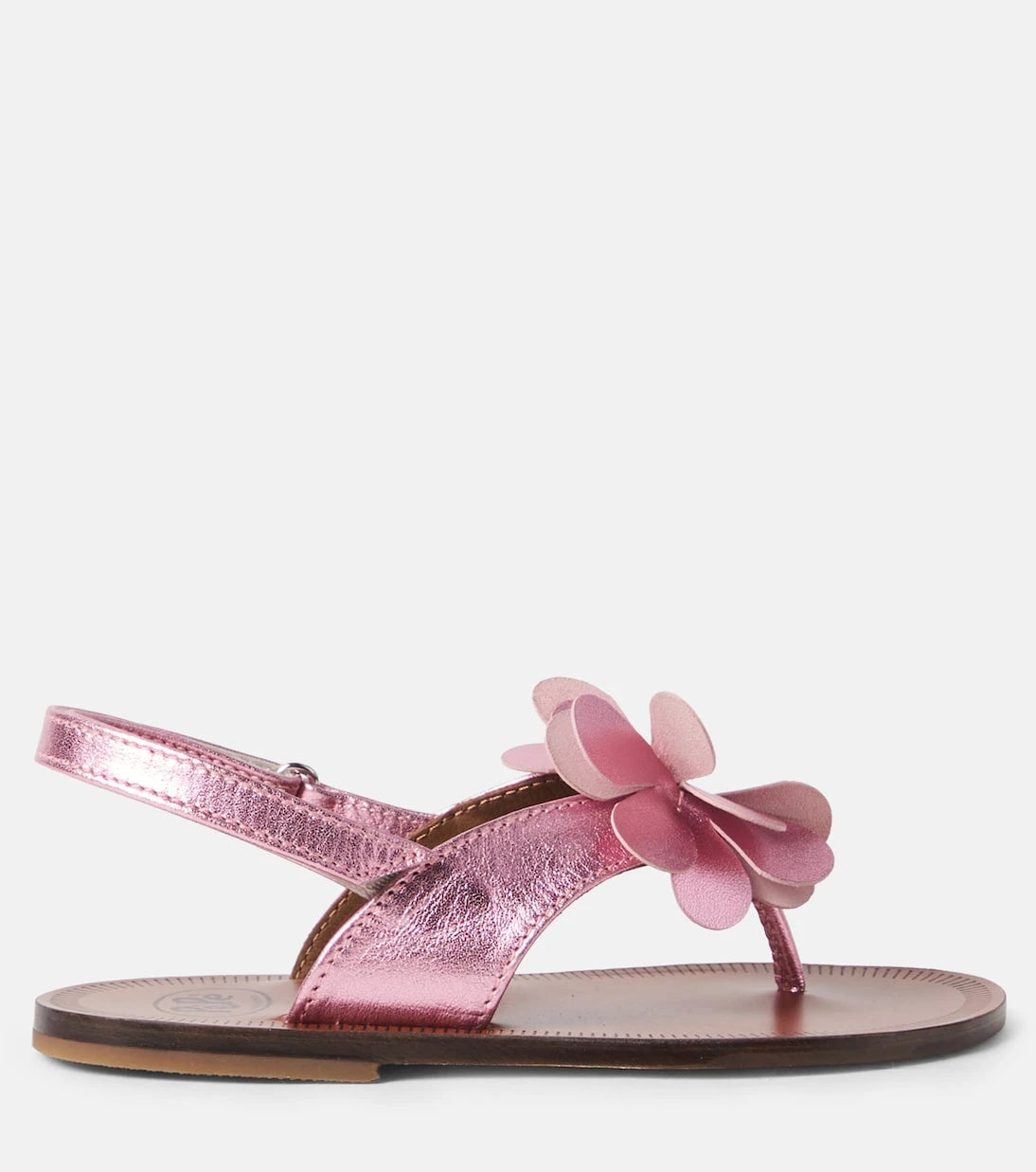PèPè - Metallic leather thong sandals