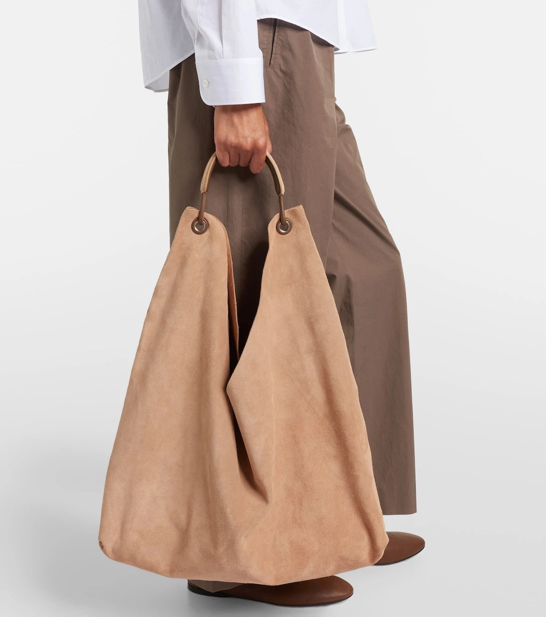 The Row - Bindle Three suede shoulder bag