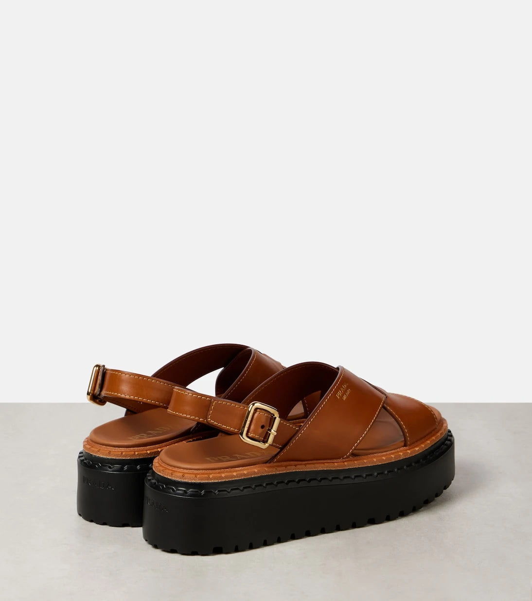 Prada - Leather platform sandals