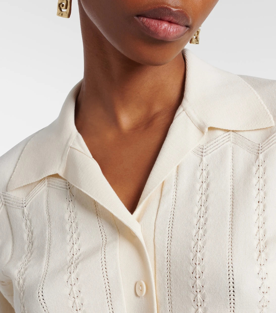 Faithfull - Acme pointelle cotton-blend polo shirt