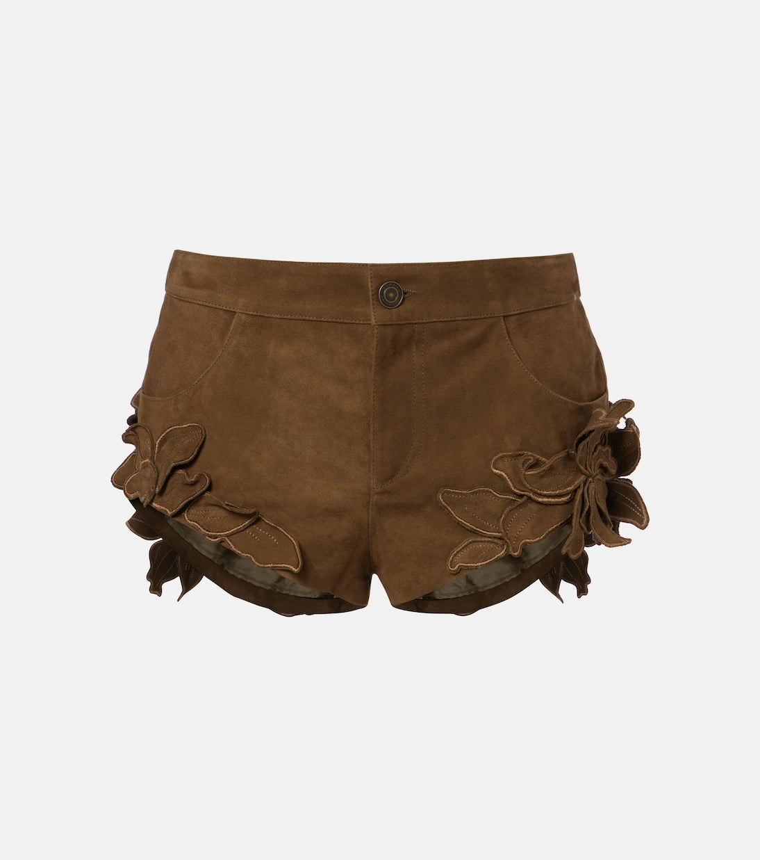 Isabel Marant - Kevana floral-appliqué suede shorts