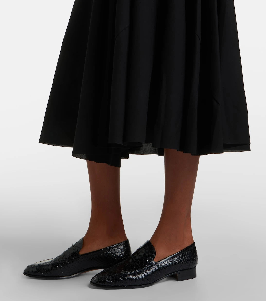 Junya Watanabe - Asymmetric lace-trimmed midi dress