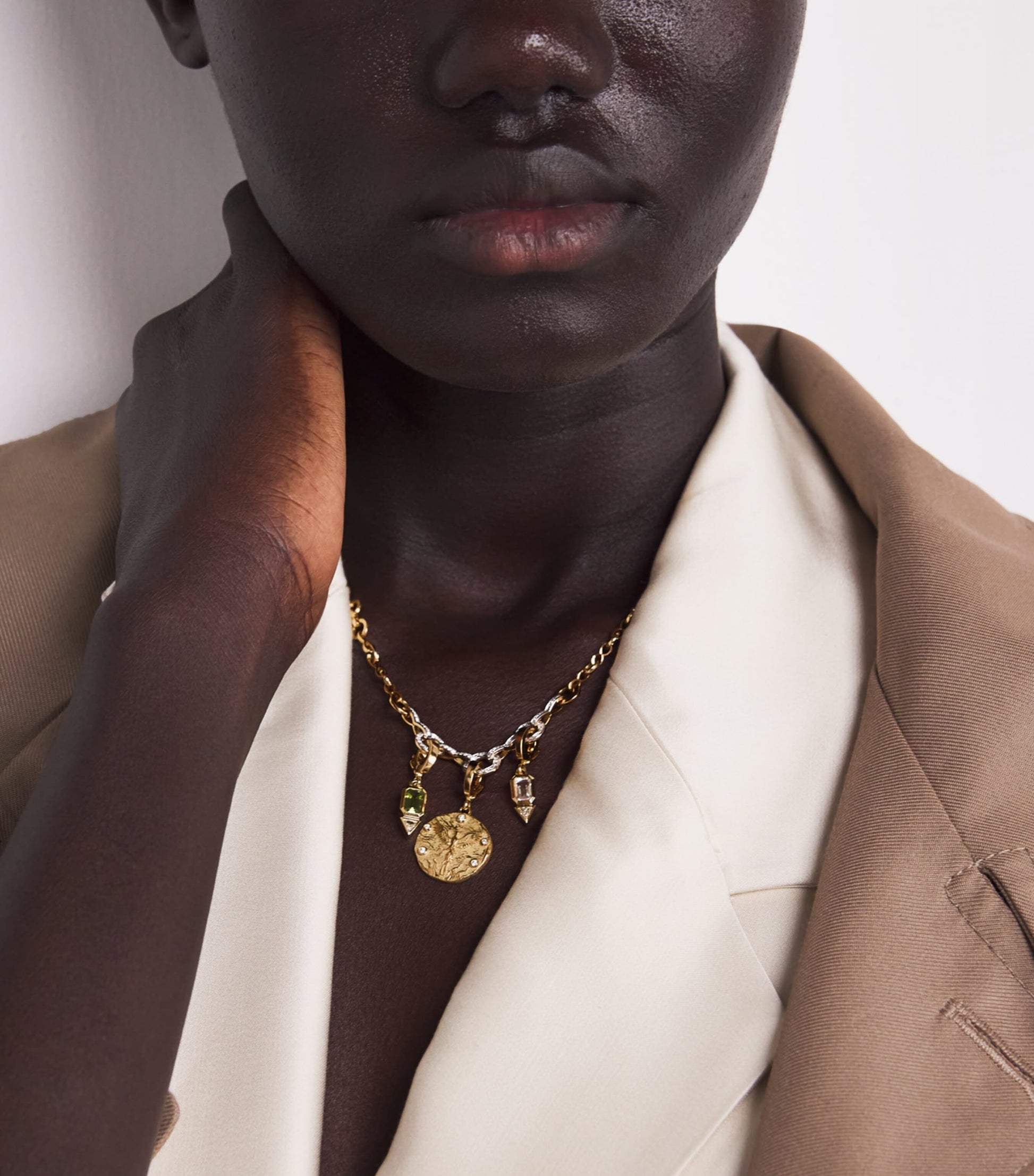 Yellow Gold and Diamond Phoenix Coin Charm