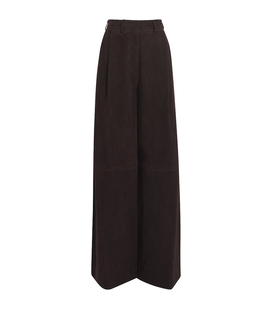 CAMILLA AND MARC Brown Suede Sonata Wide-Leg Trousers
