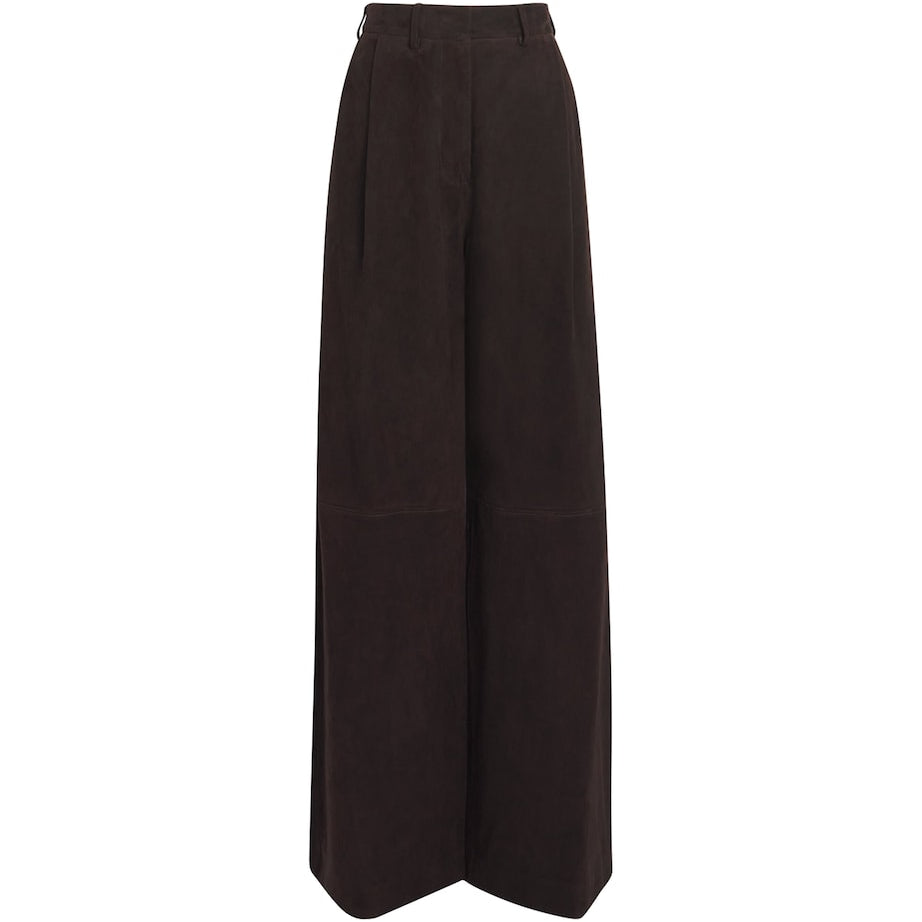 CAMILLA AND MARC Brown Suede Sonata Wide-Leg Trousers