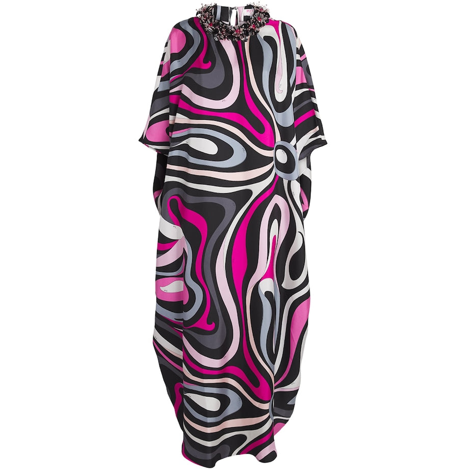 Multi Silk Embellished Marmo Kaftan