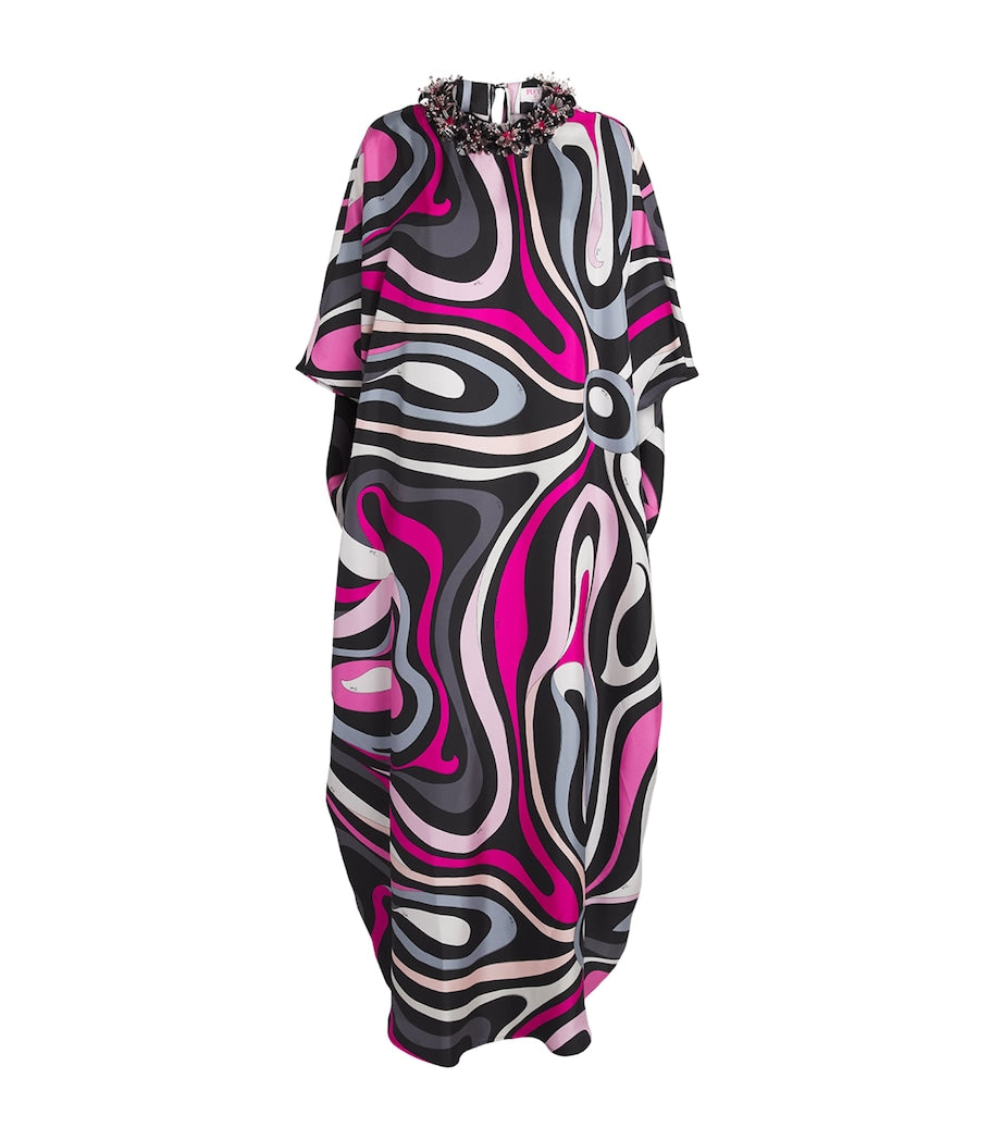 Multi Silk Embellished Marmo Kaftan