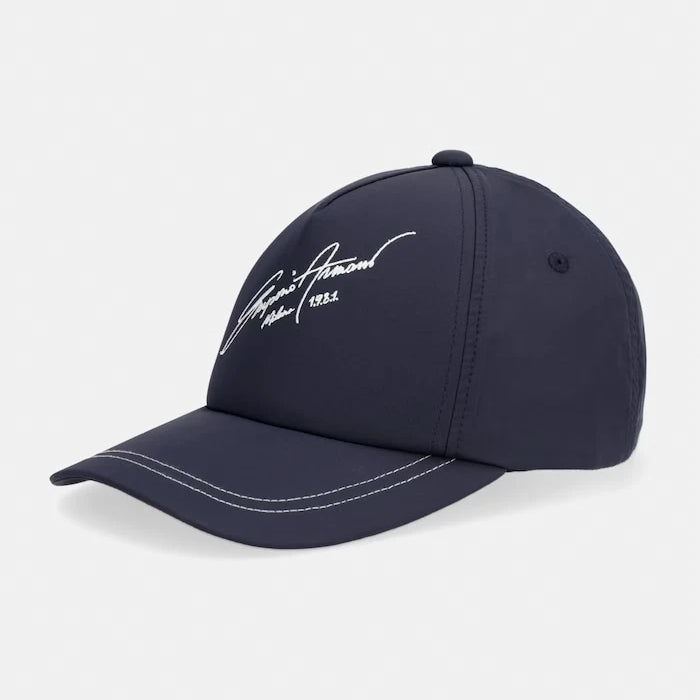 Шапка с козирка с коприна Emporio Armani
