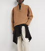 Le 17 Septembre Beige Wool-Blend Half-Zip Sweater