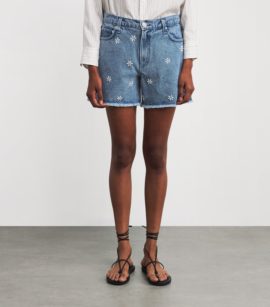Rag & Bone Blue Denim Embellished Aspen Shorts