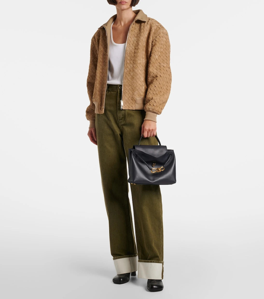 Bottega Veneta - حقيبة توت جلد صغيرة Ciao Ciao