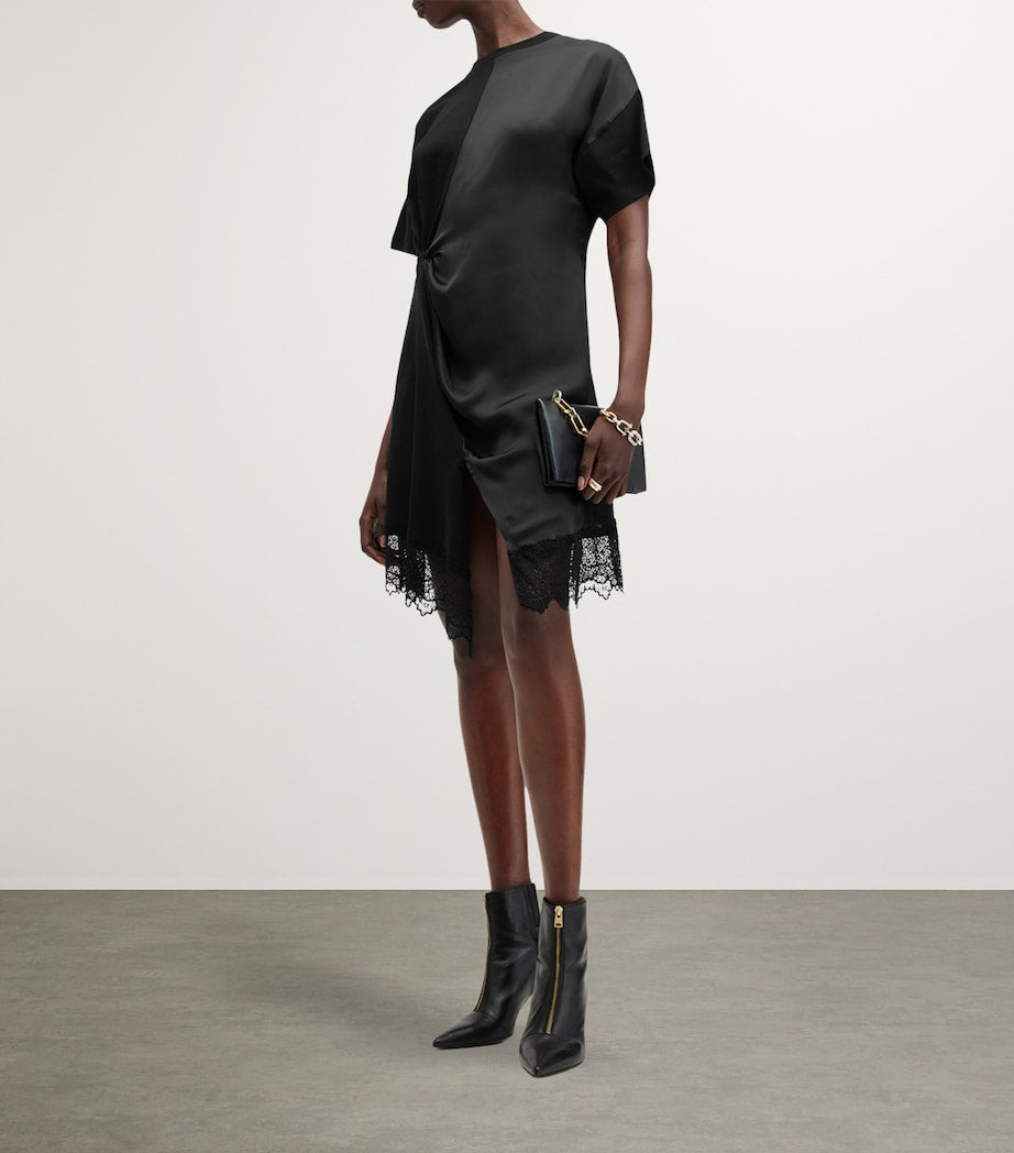 AllSaints Black Lana Panelled Mini Dress