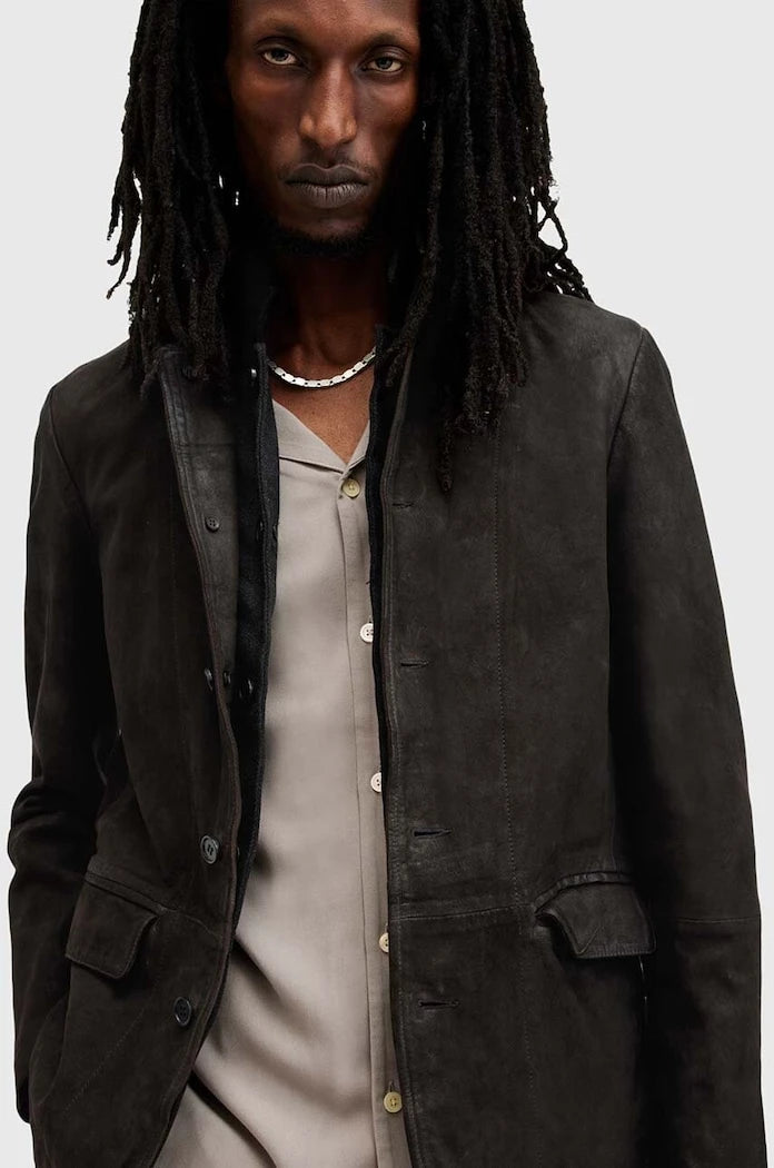 Кожено яке AllSaints SURVEY LTHR BLAZER