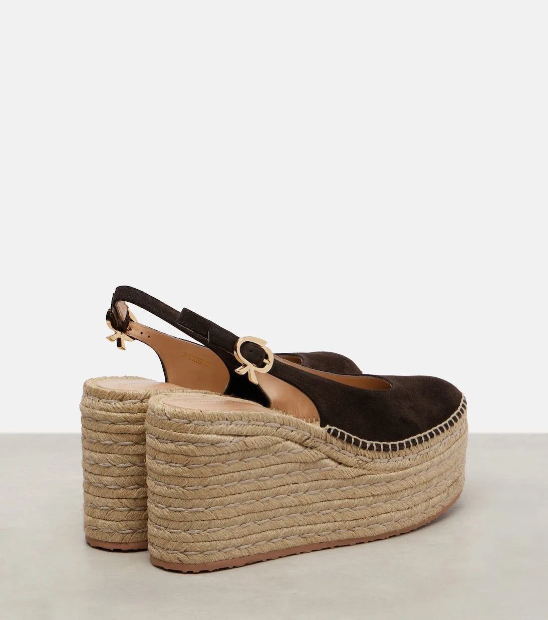 Gianvito Rossi - Suede slingback espadrille wedges