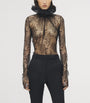 Black Lace Long-Sleeve Top