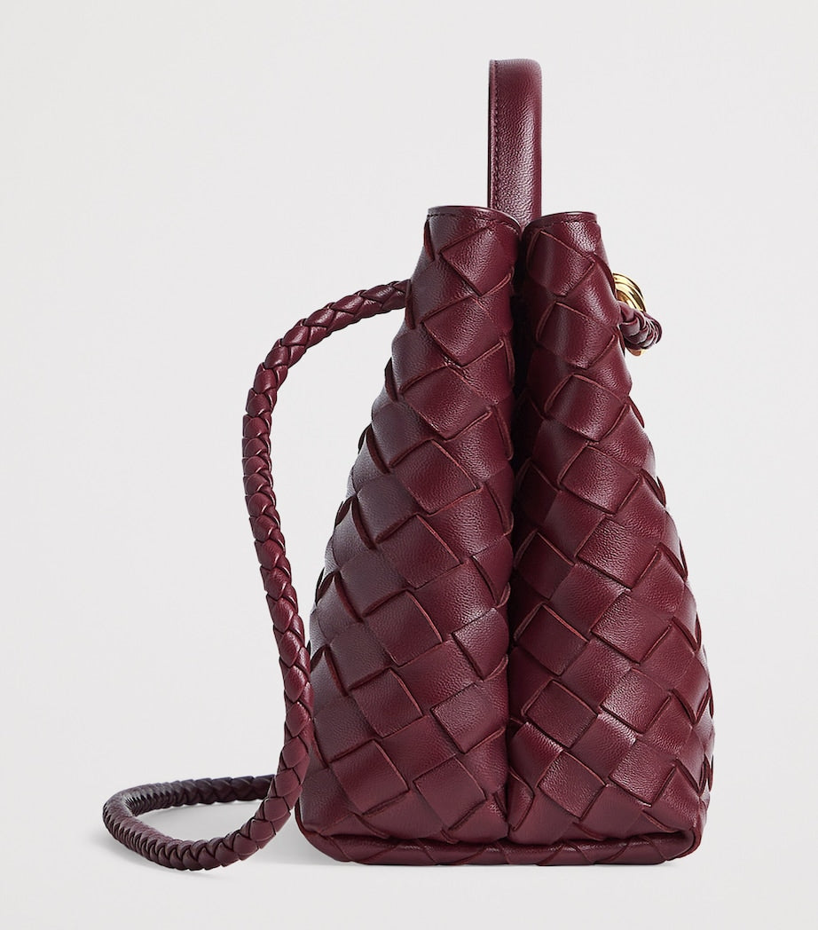 Grey Small Leather Andiamo Top-Handle Bag