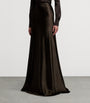 Ralph Lauren Collection Brown Stretch-Satin Masina Maxi Skirt