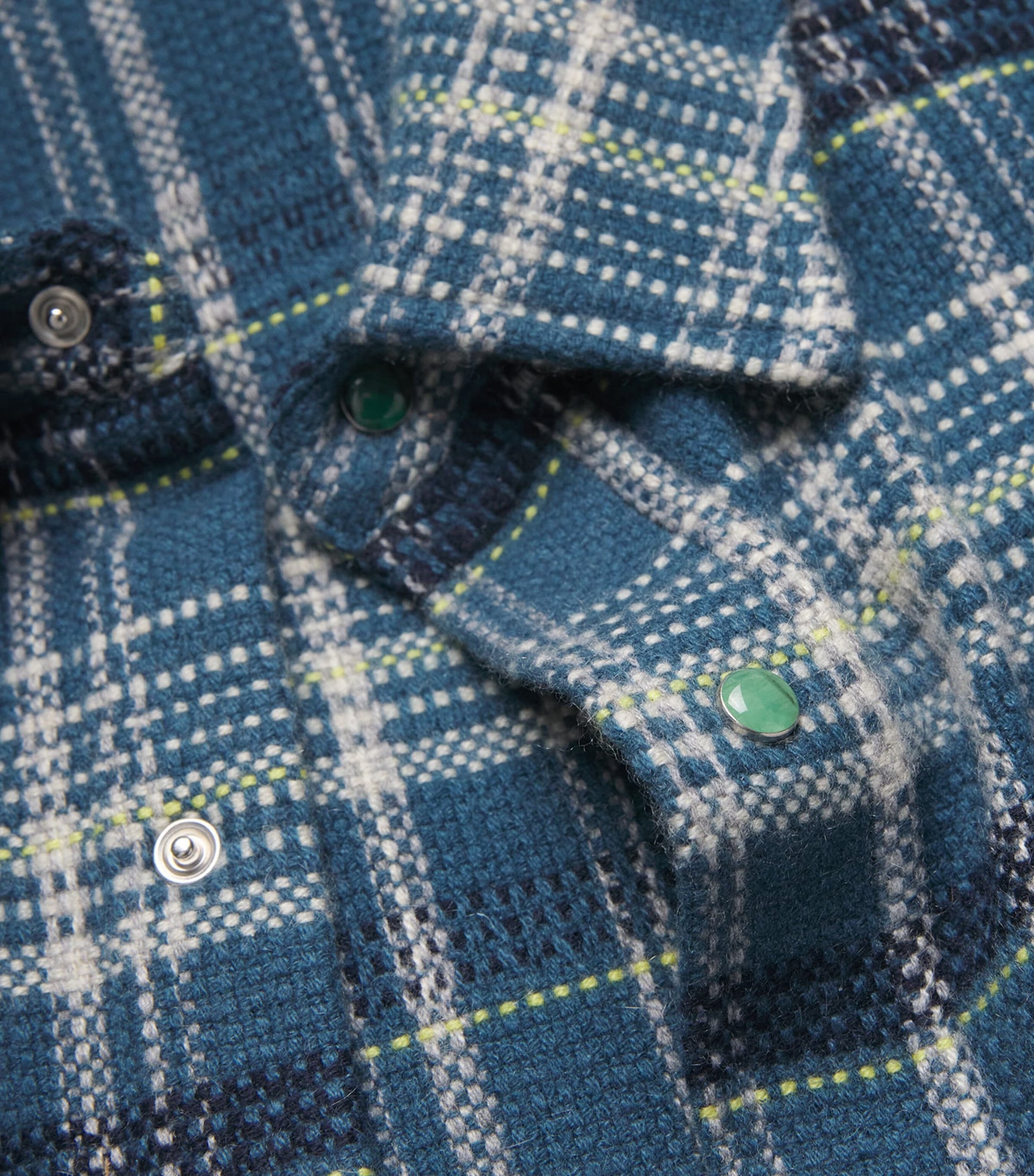 Blue Cashmere Tartan Overshirt