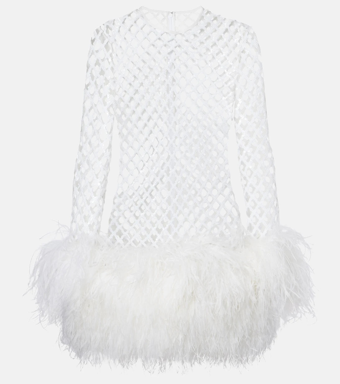 Dolce&Gabbana - Feather-trimmed sequined minidress