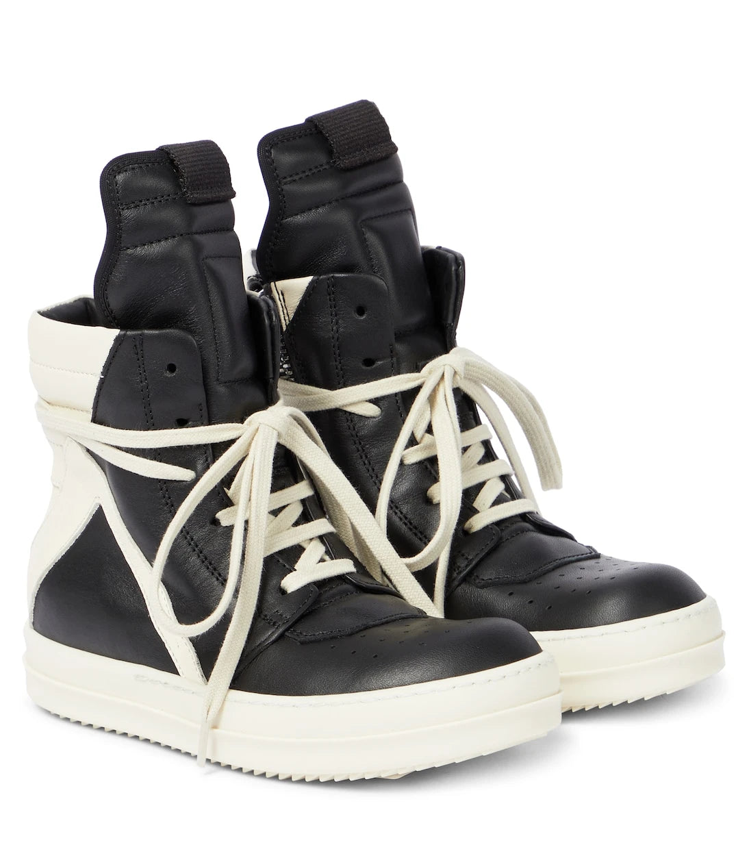 Rick Owens Kids - حذاء رياضي Geobasket عالي الرقبة من الجلد