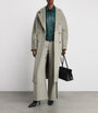 Green Wool Double-Breasted Trench Coat