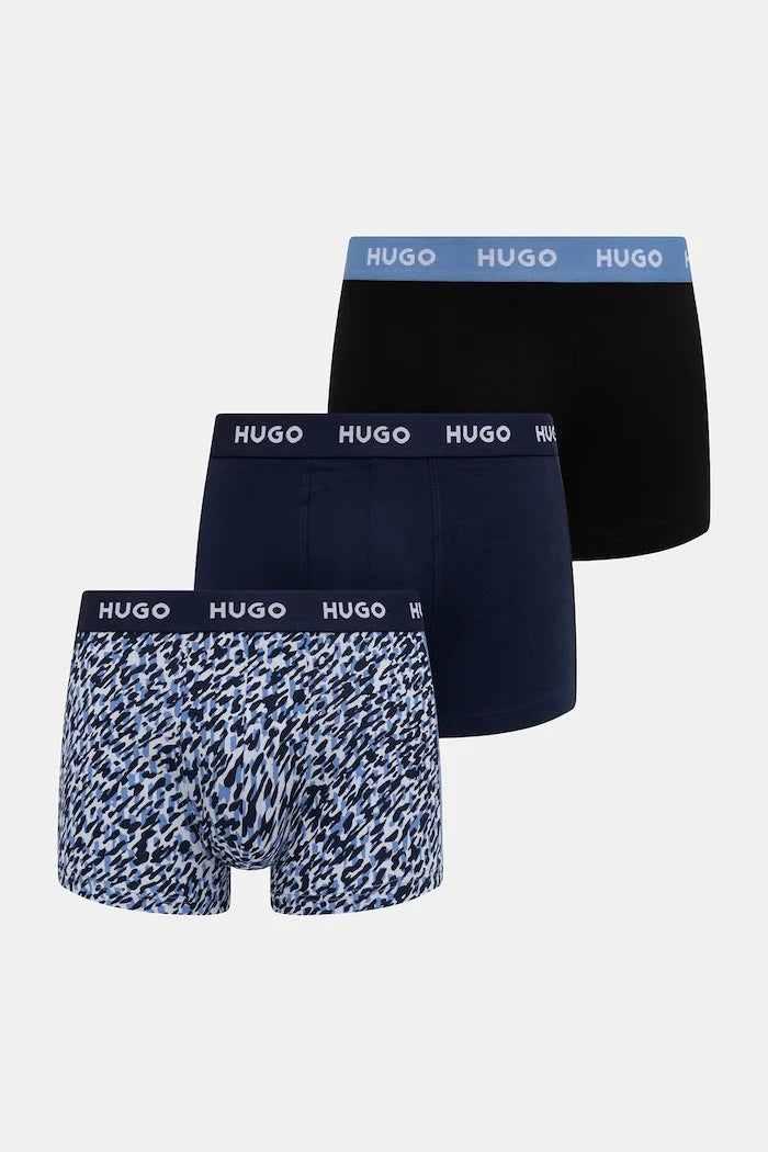 HUGO erkek pamuk elastan boxer şort TRIPLET DESIGN 3'lü set
