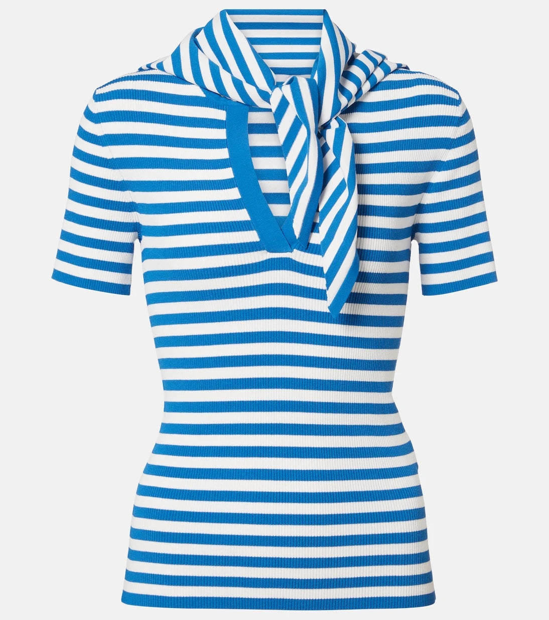 Max Mara - Striped scarf-detail knitted top