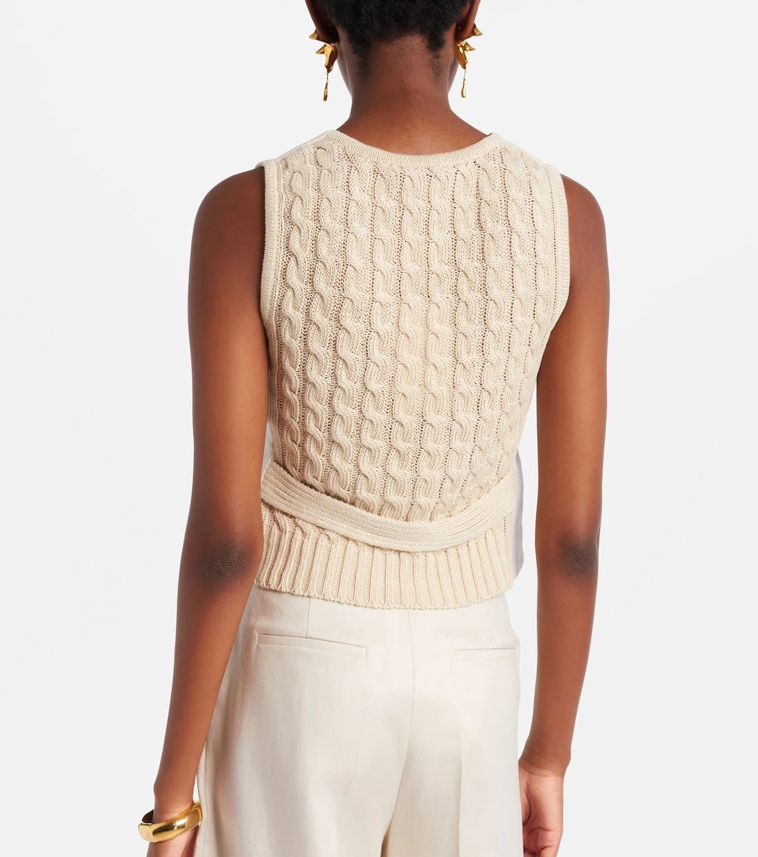 Max Mara - Calibri cable-knit linen vest
