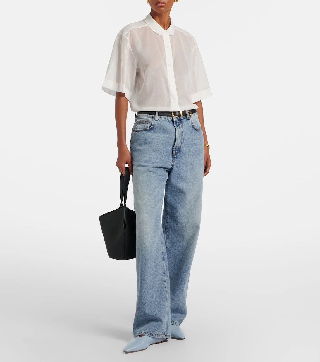 Róhe - Embroidered cotton muslin top