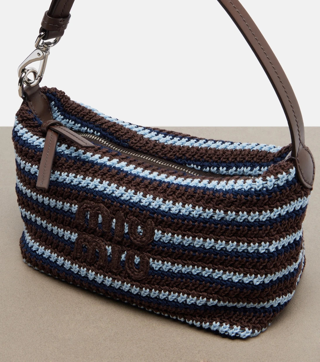 Miu Miu - Crochet striped shoulder bag