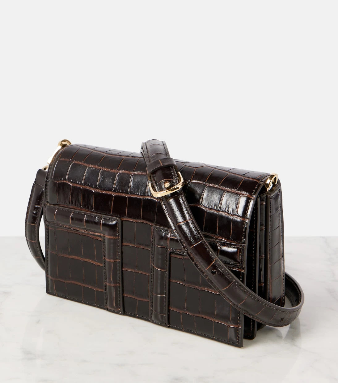Toteme - T-Flap Mini croc-effect tote bag