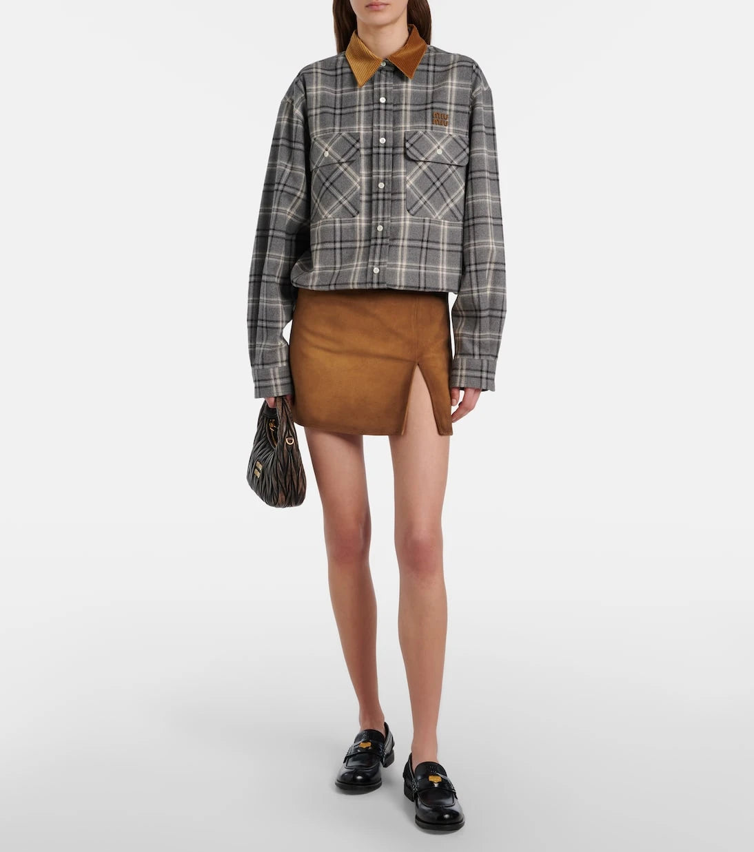 Miu Miu - Suede miniskirt