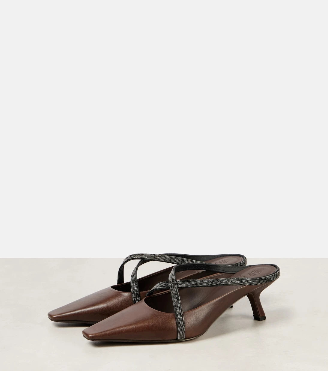 Brunello Cucinelli - Monili leather mules