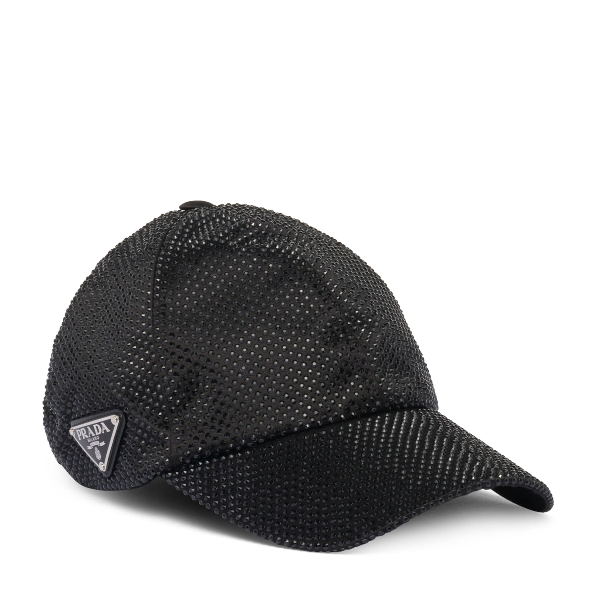 Prada Black Crystal-Embellished Baseball Cap