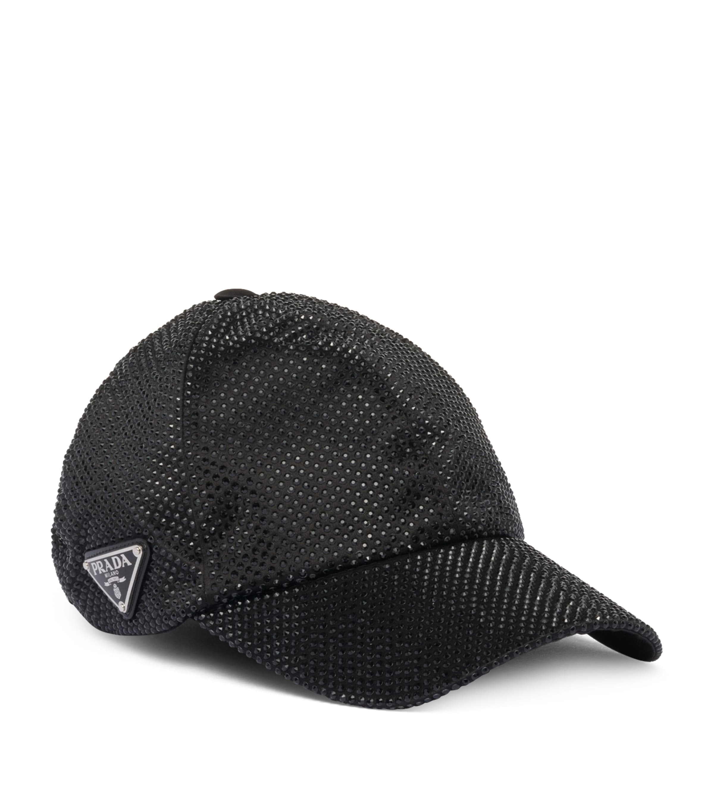 Prada Black Crystal-Embellished Baseball Cap