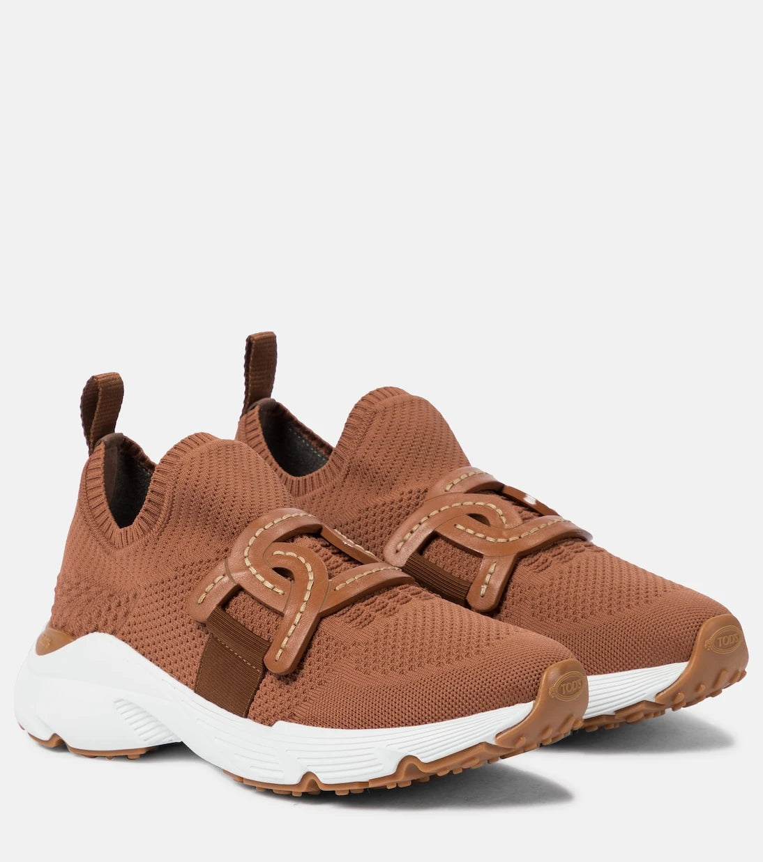 Tod's - Leather-trimmed knit sneakers