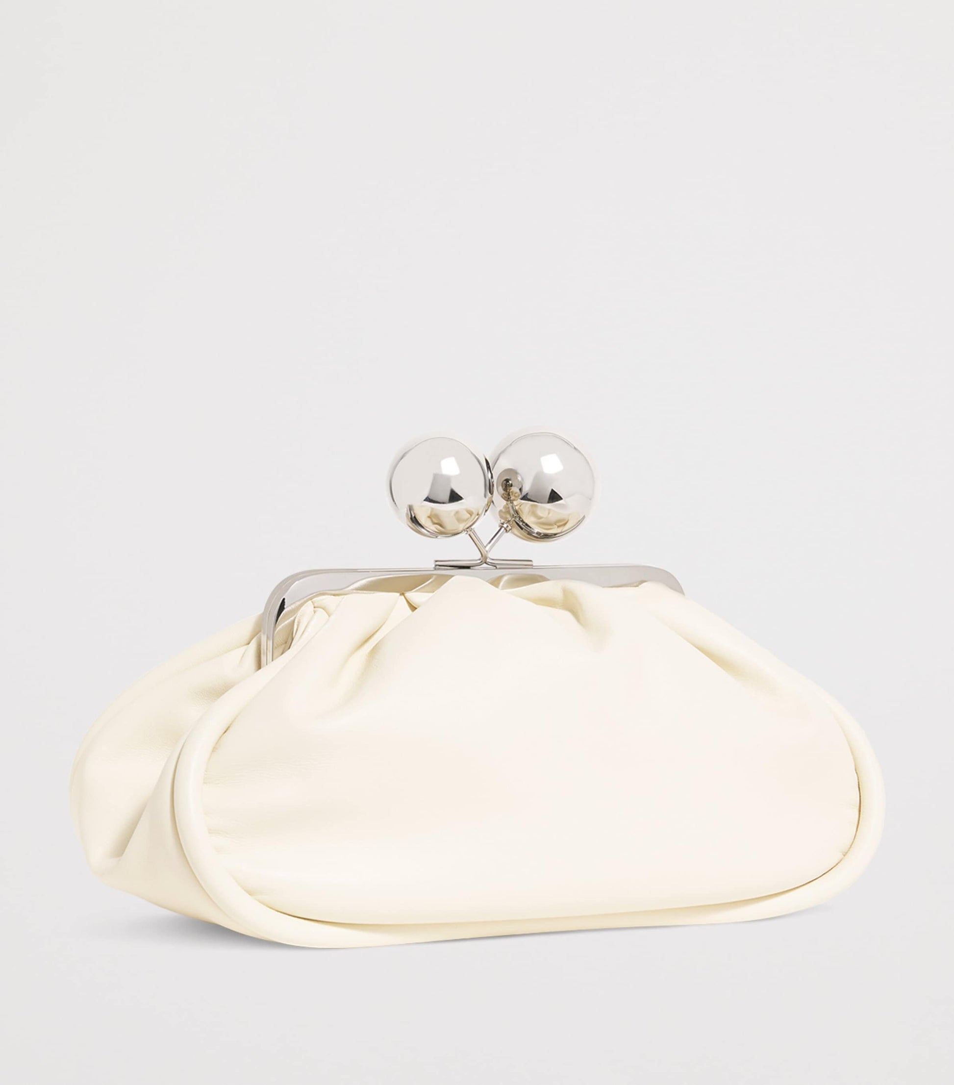 Weekend Max Mara White Medium Leather Pasticcino Clutch Bag