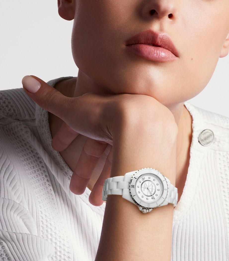 CHANEL Ceramic, Steel and Diamond J12 Calibre 12.2 Watch 33mm