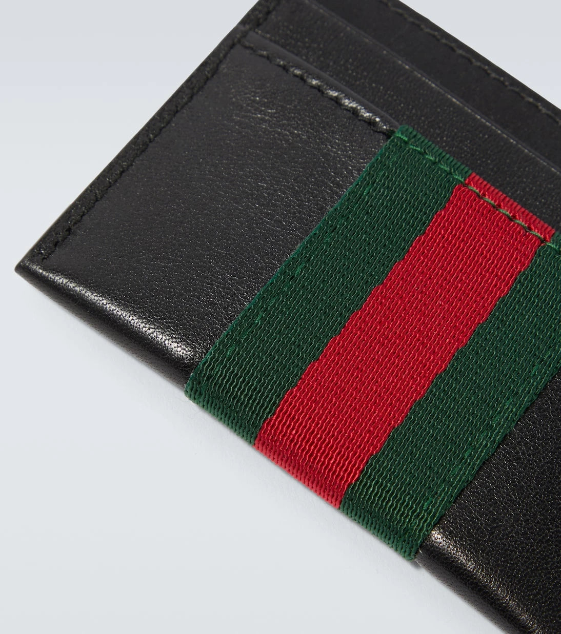 Gucci - Web Trademark leather card holder