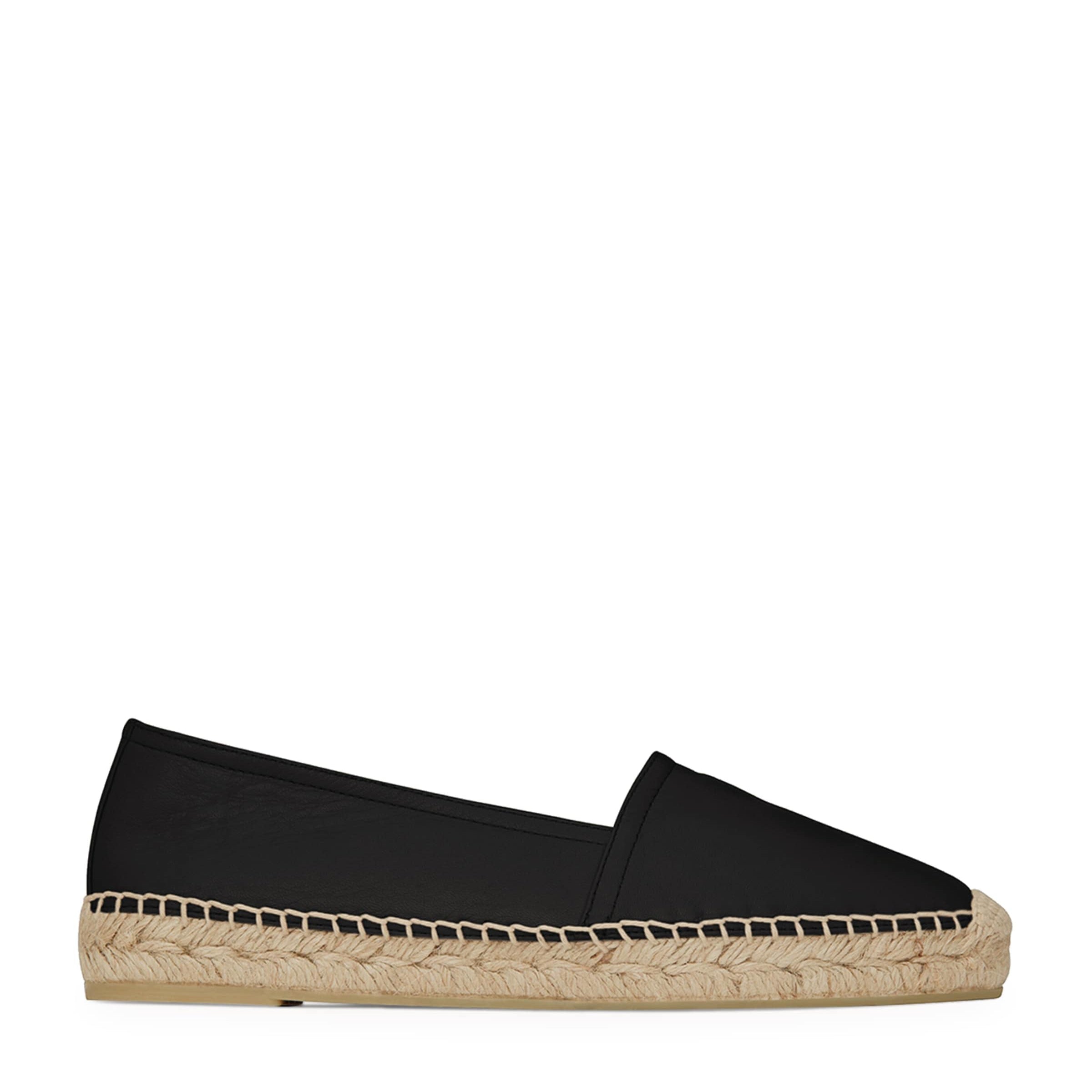 Saint Laurent Black Leather Espadrilles