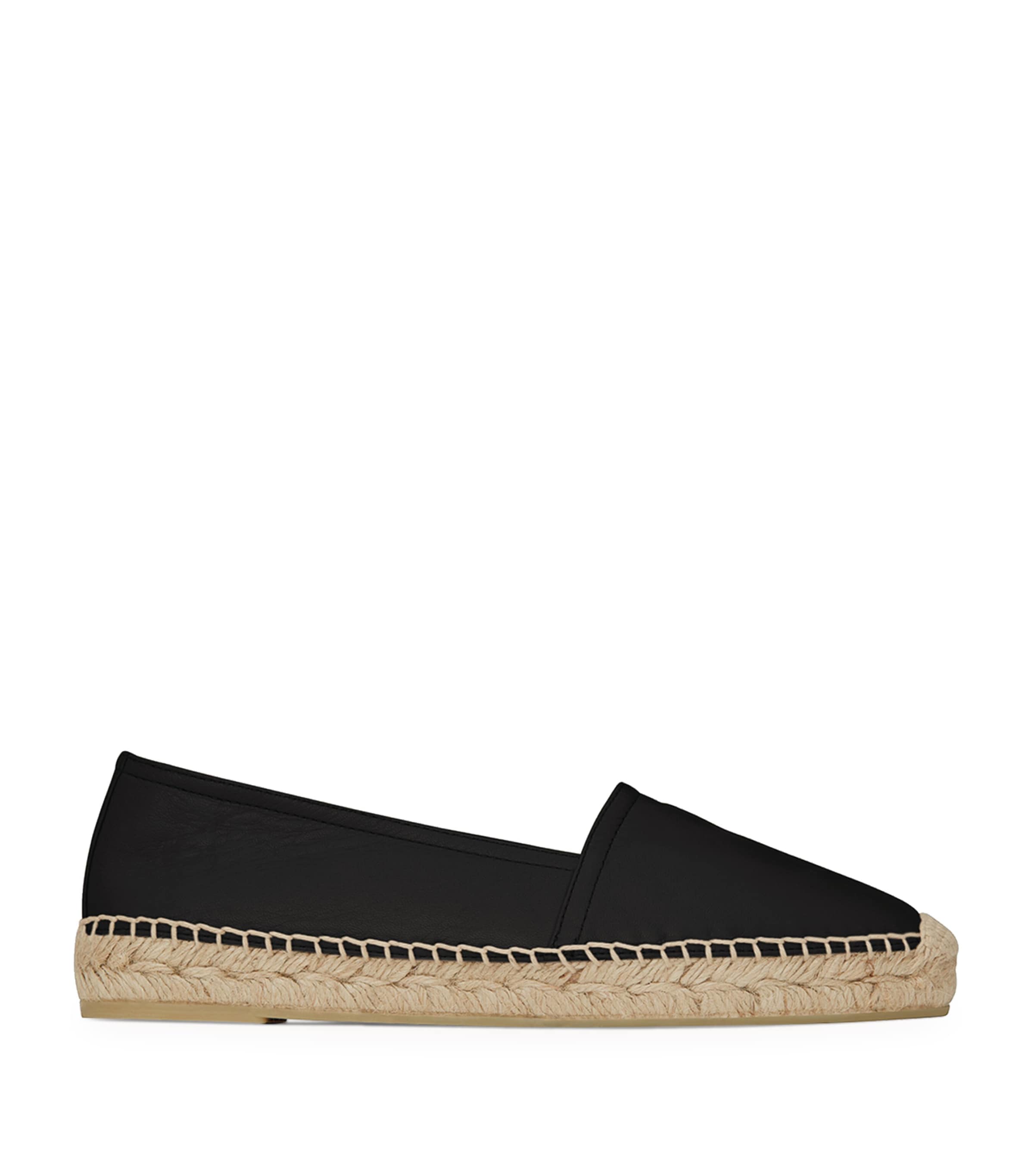Saint Laurent Black Leather Espadrilles